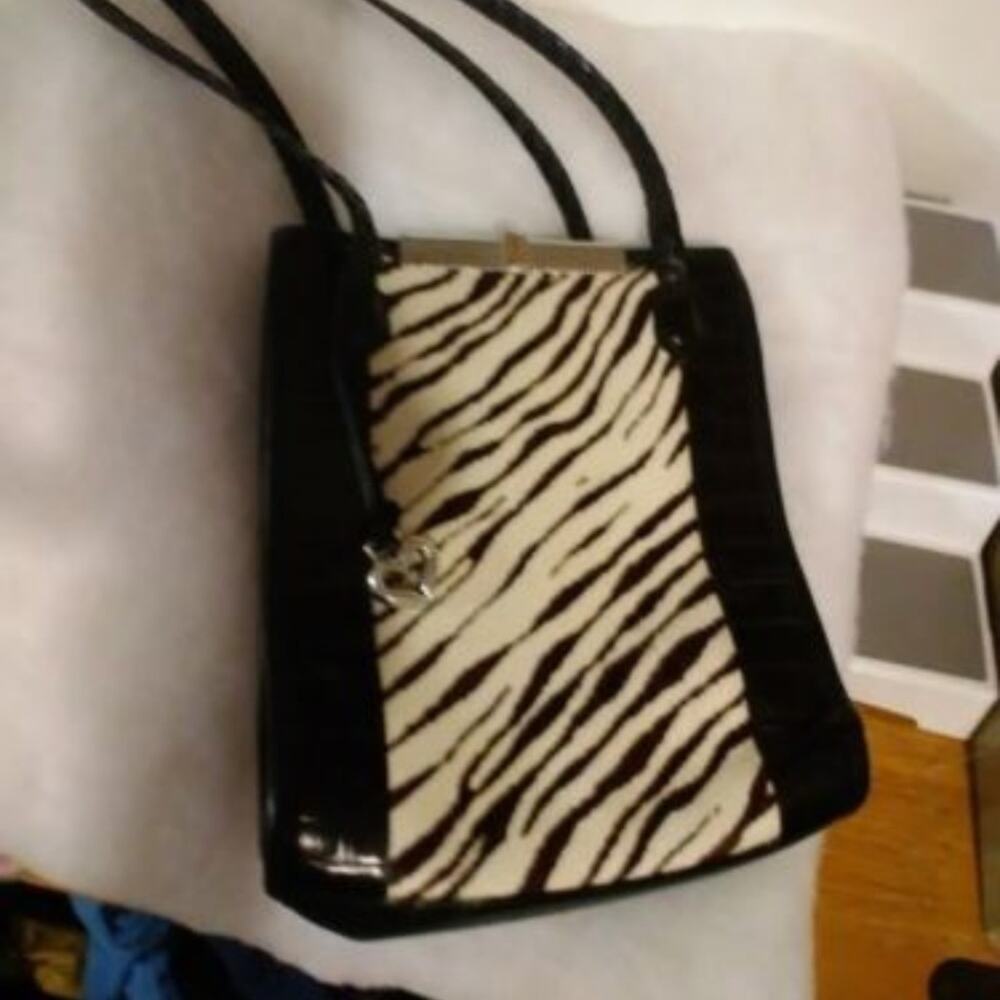 Brighton used Vintage Zebra handbag authentic-JSP4
